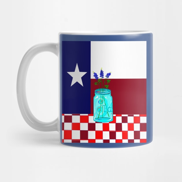 Texas State Flower and Texas Flag Vintage by YudyisJudy